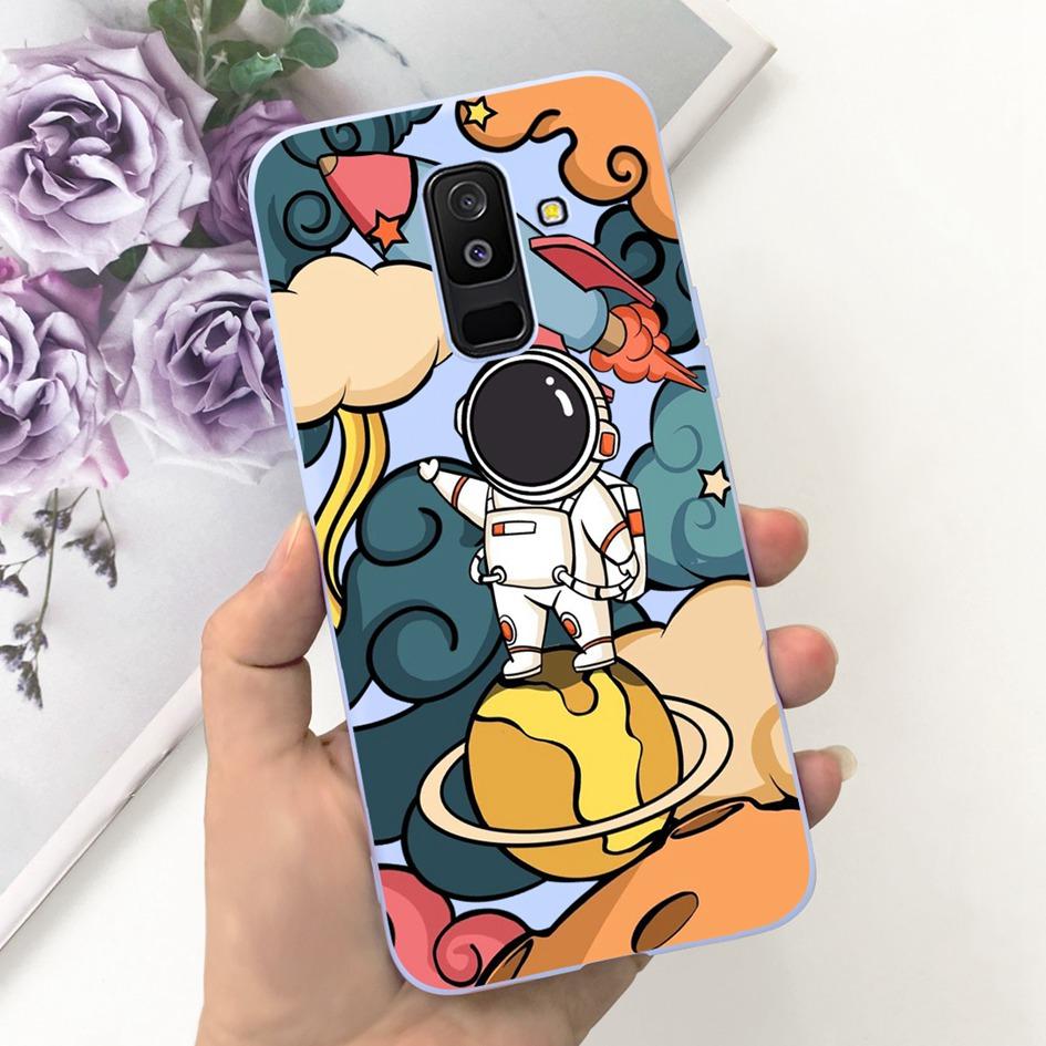 For Samsung Galaxy A6 Plus 2018 Case A605 SM-A605F Phone Cover Cute Astronaut Soft Silicone Funda For Samsung A6 2018 A600F Capa