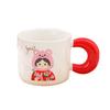 Northeast Big Flower Retro Mug Big Handle Couple Cup Practical Ceramic Water Cup Gift Box