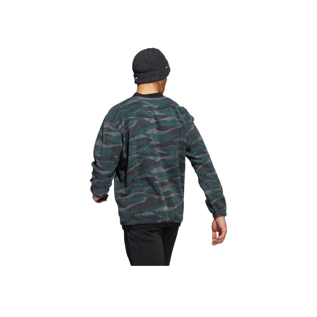 adidas Camo Pattern Logo Print Crewneck Sweatshirt Men Sweatshirt Dark-Green HF6523