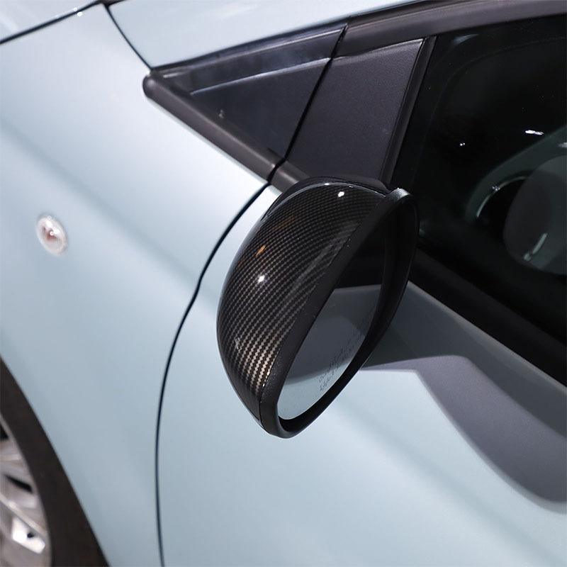For Fiat 500 2010-2024 ABS Carbon Fiber Car Exterior Mirror Rearview Mirror Cover Decorate Car Accessories (replacement Parts)