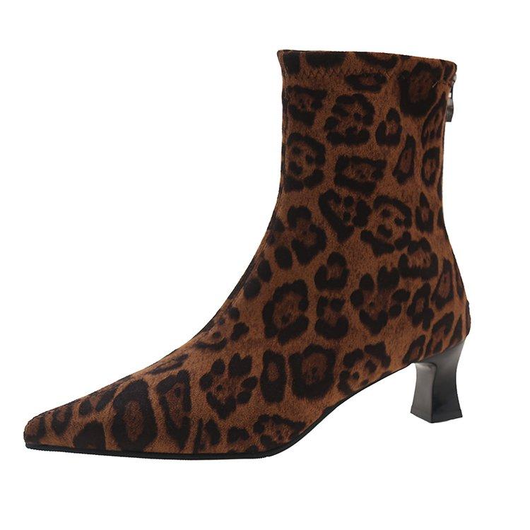 Women's Boots Temperament Pointed Ankle Boots High Quality Suede Leather Short Boots for Women Elastic Slim Fit Boot Botas Mujer