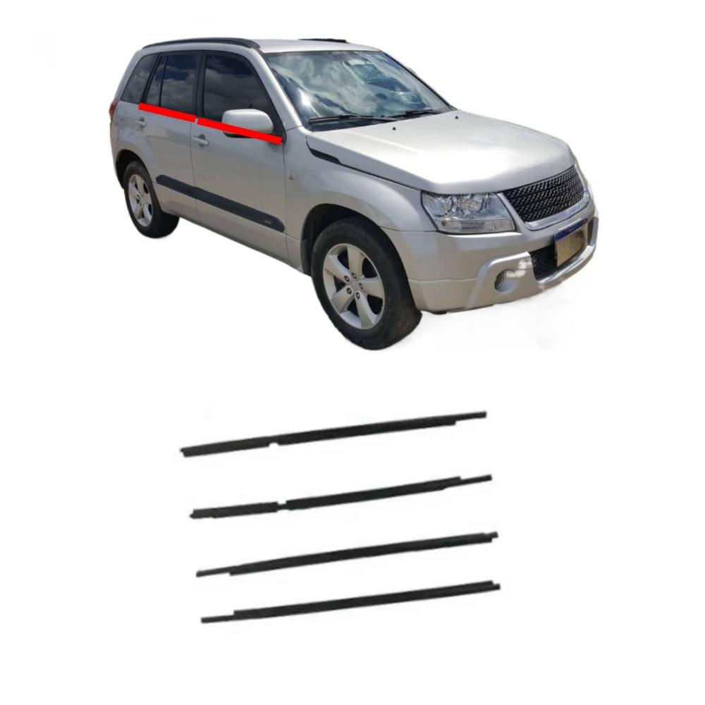 4 Pezzi 5 Porte Modanatura Esterna Linea Cintura Finestrino per Grand Vitara 2011 83831-65J00 Guarnizione in Gomma Vetro Finestrino