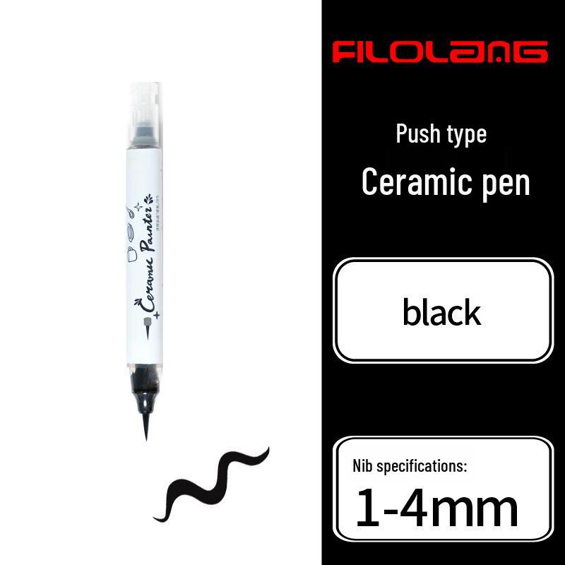 

Filolang Ceramic Brush Pen for Kids - Eco-friendly Watercolor Doodling чёрный