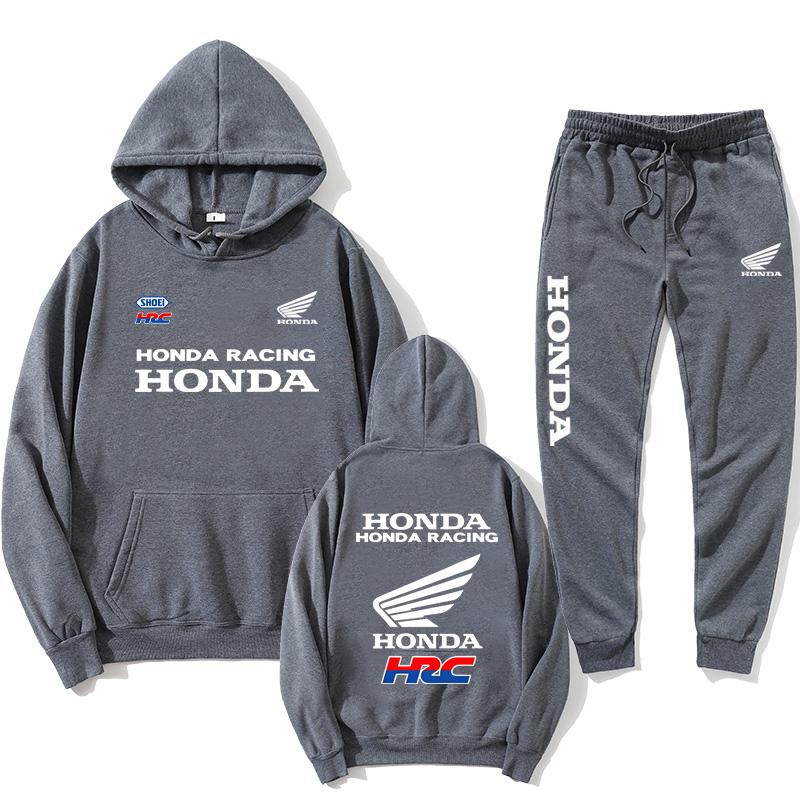 2026 Spring Summer men's sets motorcycle Honda racing print casual hooded sweatshirt sport shirt outdoor cycling clothing ahz256