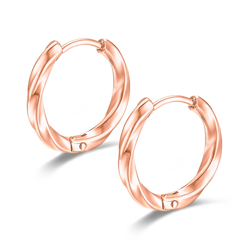 Möbius Men's Korean Style Stainless Steel Hoop Earrings