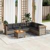 VidaXL Garden Lounge Set with Cushions 7 Pcs Grey Wicker 3261864