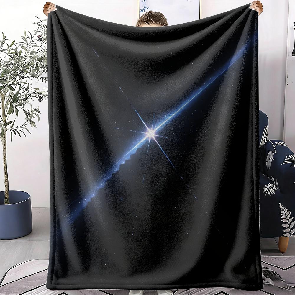 Bright Star in Dark Space Throw Soft Flannel AC Blanket Lightweight Summer Nap Throw Cozy  Blanket for Sofa Bed Travel Home