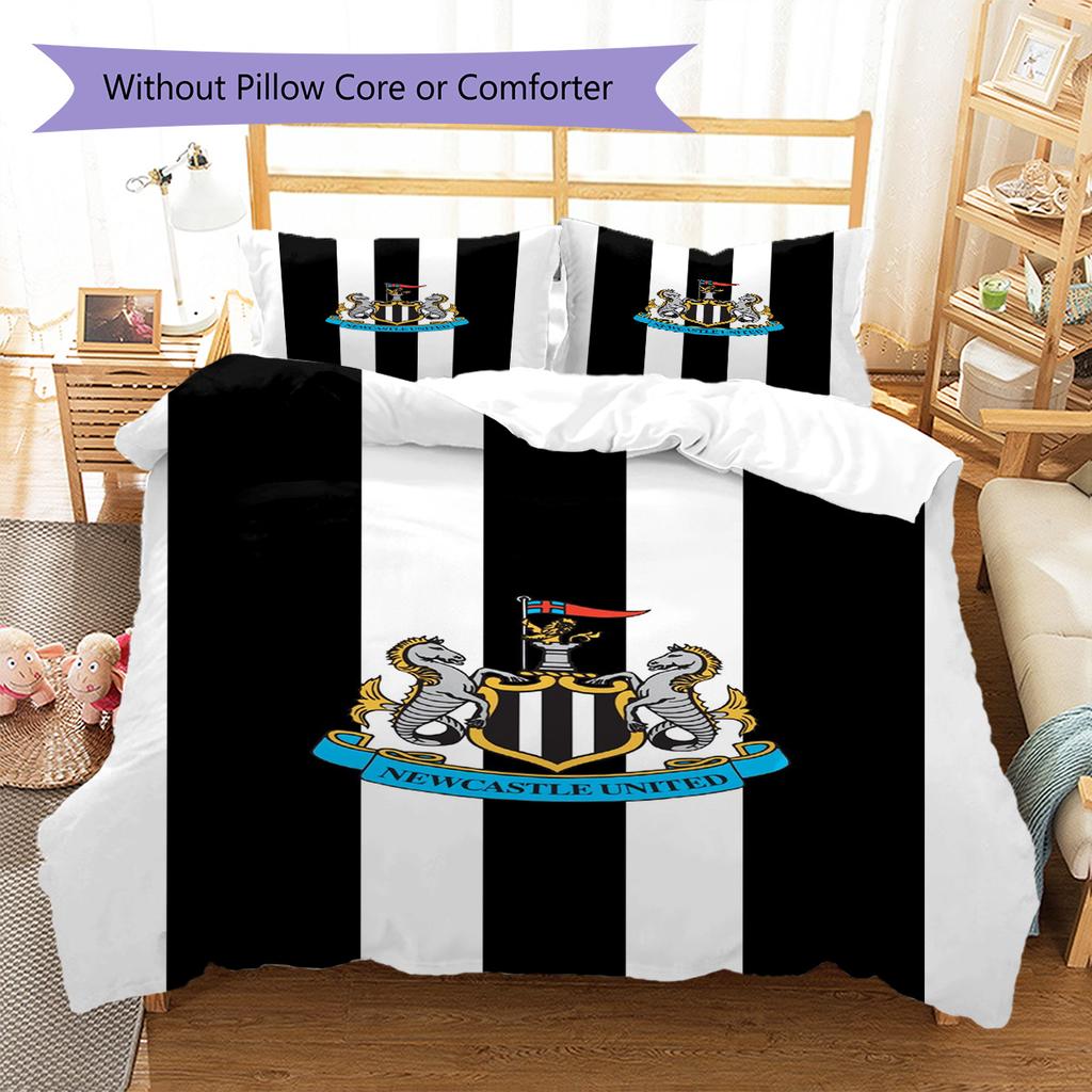 Newcastle United Patronen Beddengoed Set Dekbedovertrek Kussensloop Woondecoratie Cadeau (1 dekbedovertrek + 2 kussenslopen, zonder binnenkussen)