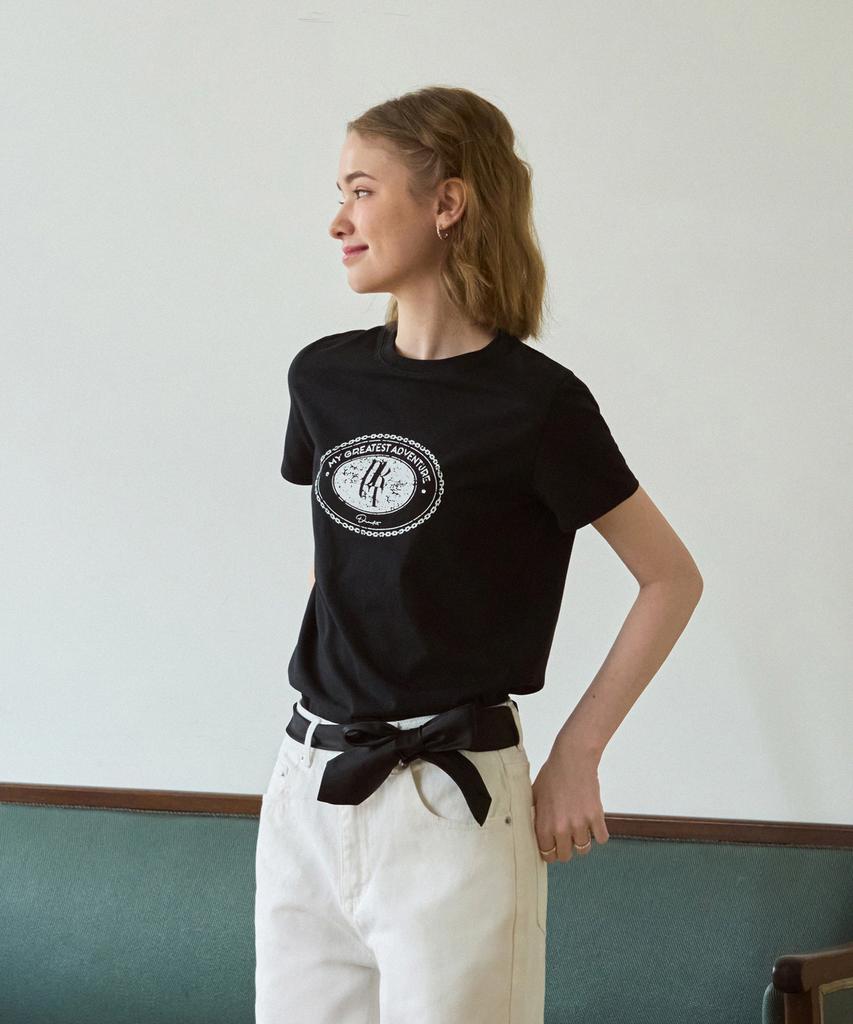 Deuloupisumeon Crack Circle Crest Supima Short Sleeve T-Shirt [Black]
