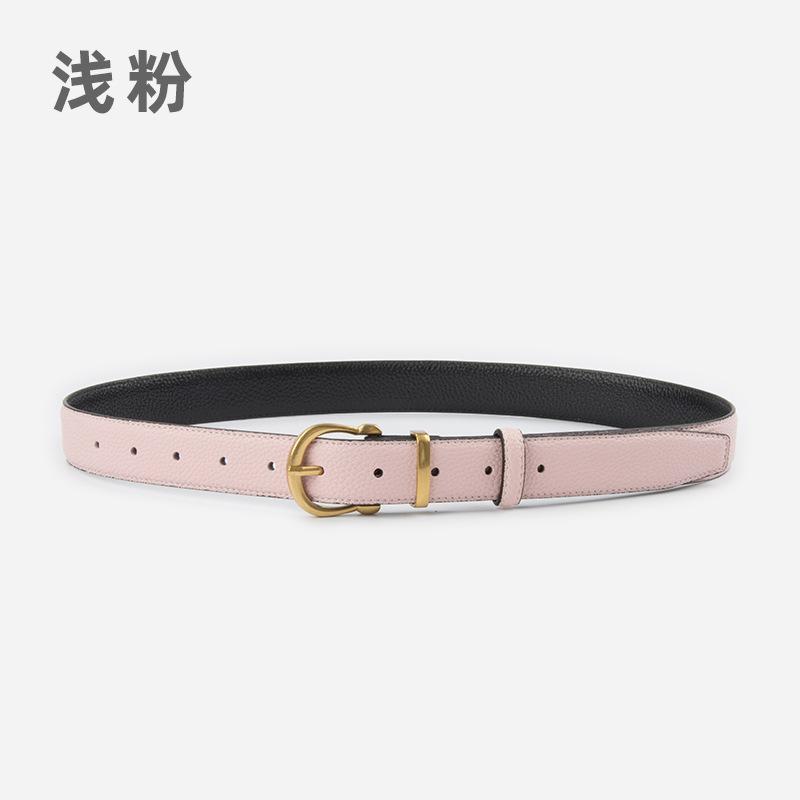 First Layer Lychee Pattern Leather Women'S Belt Cowhide Women'S With Jeans Casual Pants Women'S Pants Belt Women'S Belt
