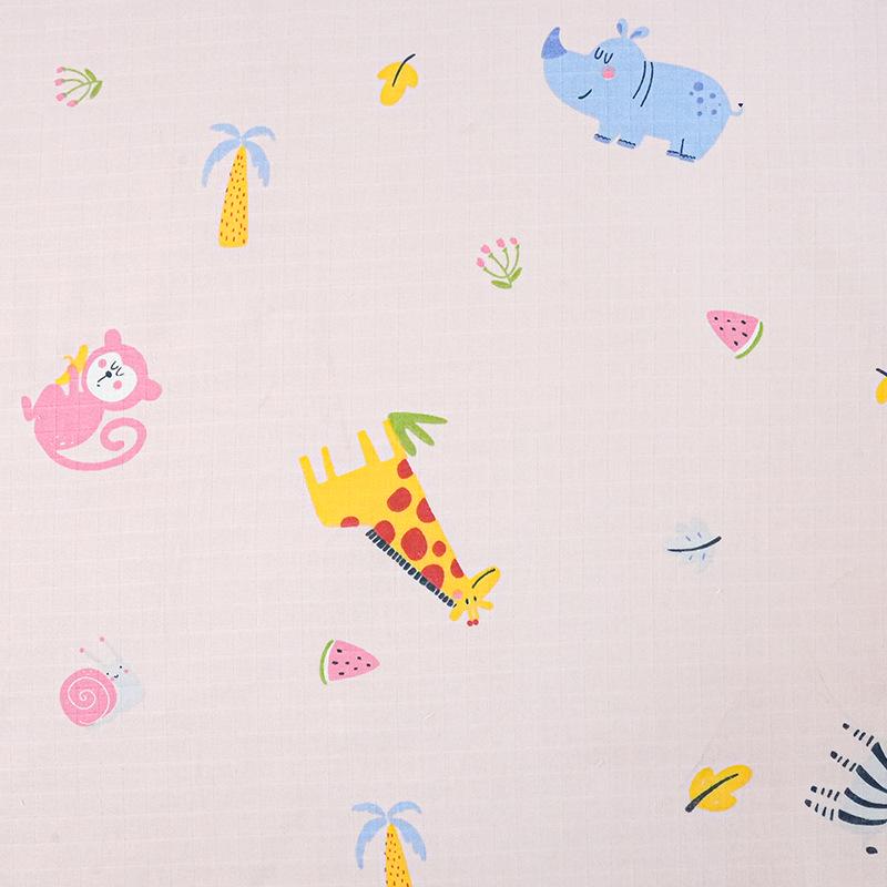 Baby Cotton Double-Layer Gauze Swaddle: Cartoon Towel Blanket & Sleepwear for Newborns - Spring/Summer