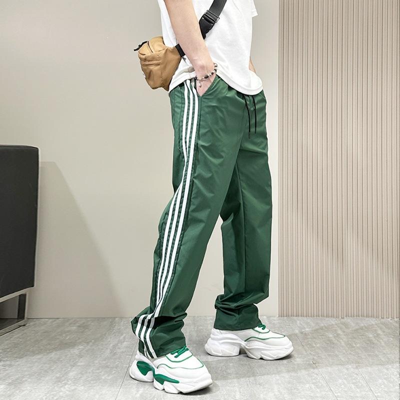Sommer neue gestreifte schnelltrocknende lässige Hose Herren trendige Marke lockere lässige gerade Sporthose