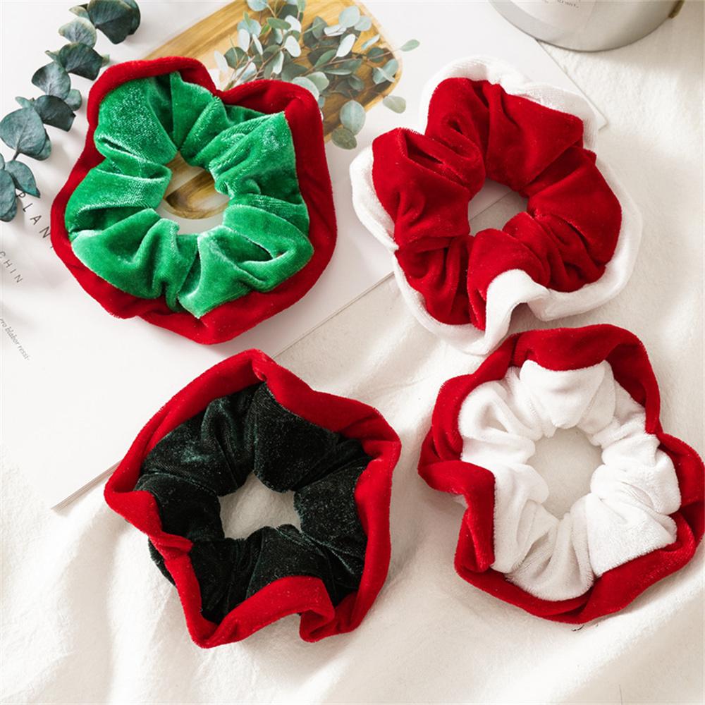 2026 Christmas Cute Velvet Scrunchies Women Girls Elastic Hair Bands Accessories Tie Hair Ring Rope Headdress Headwear Ornament