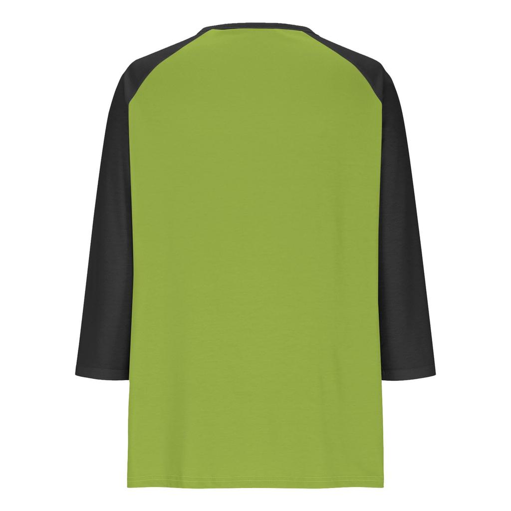 Print Tops For Youth Girls Round Neck 3/4 Sleeves T-Shirts Trendy Tops Outfit Tees