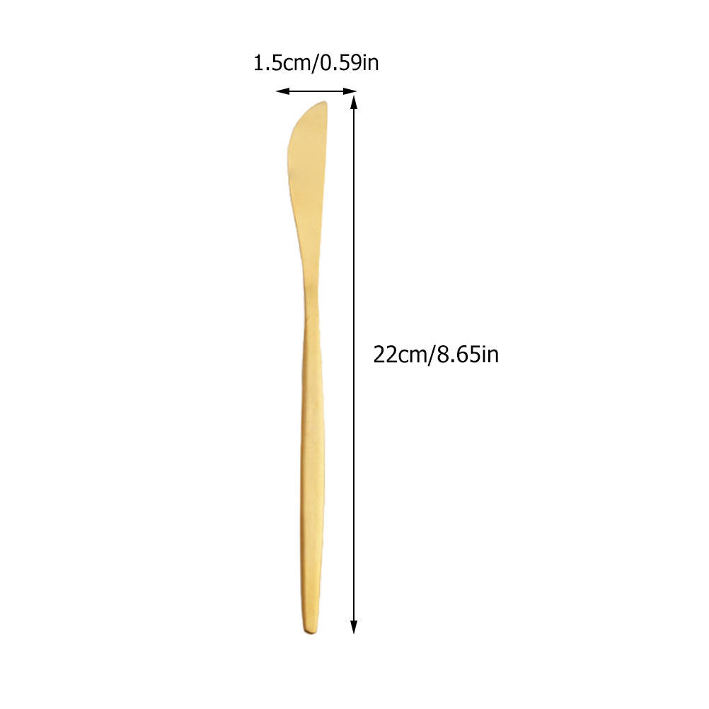 

1Set High Quality Stainless Steel Spoon Fork Knife Set Smooth Polished Household Tableware Kitchen Supply Portable Utensils Fine золотистый