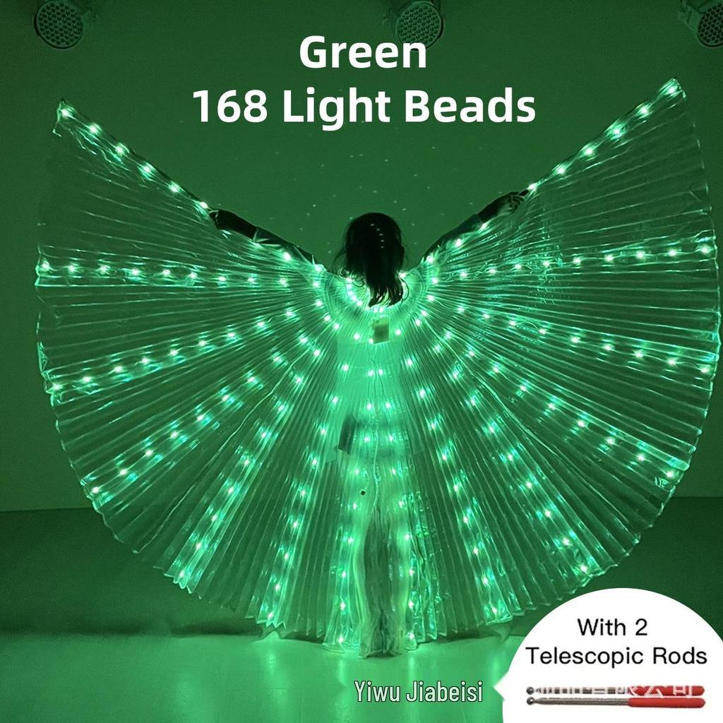 LED Leuchtendes Kinder Bauchtanzkostüm mit bunten leuchtenden Flügeln