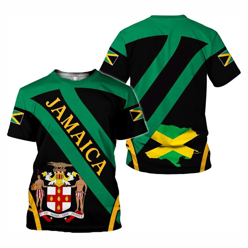 All Over Print Jamaica Flag T-shirt For Men Summer O'neck T Shirts Clothes Men's Short Sleeves Oversized Tshirt Tops