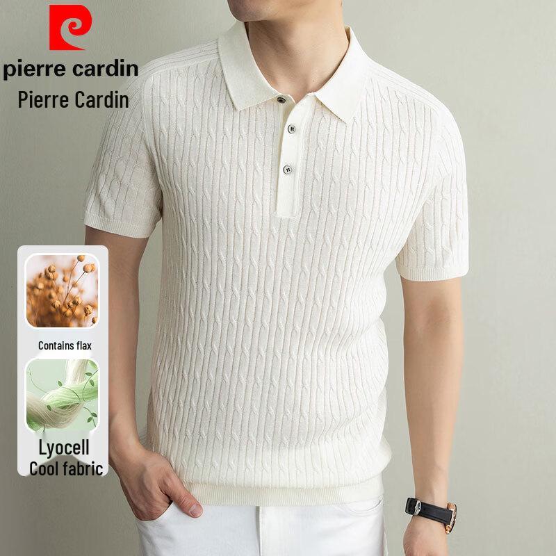 Pierre Cardin Men s Linen Blend Knit Polo Shirt 2XL
