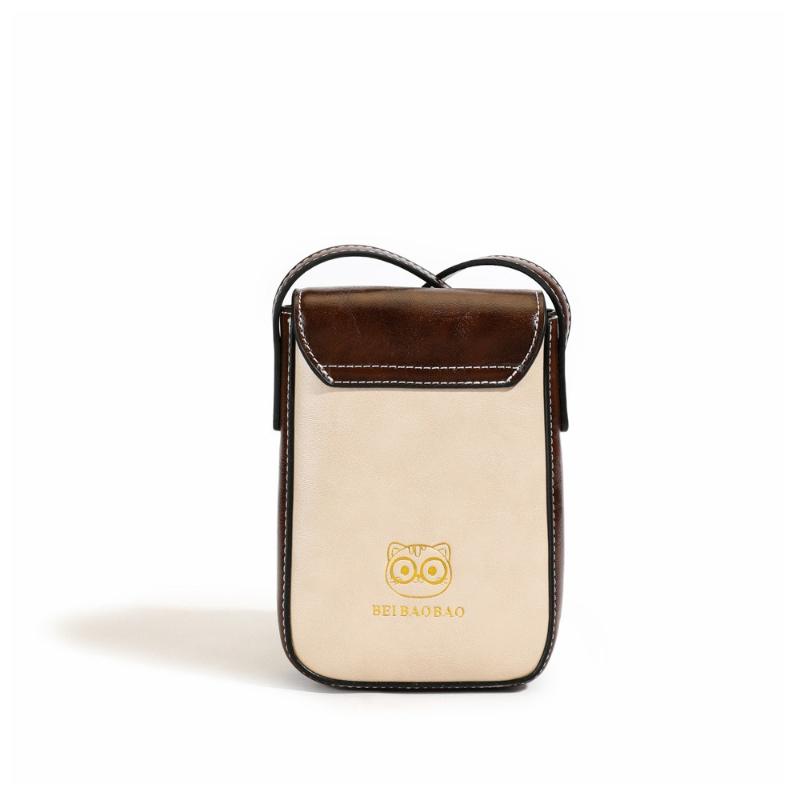 BEIBAOBAO Cute Cartoon Bear Mobile Phone Bag 2026 New Style Women's Change Bag Fashionable High-end PU Shoulder Messenger Bag Female Mini Small Wallet