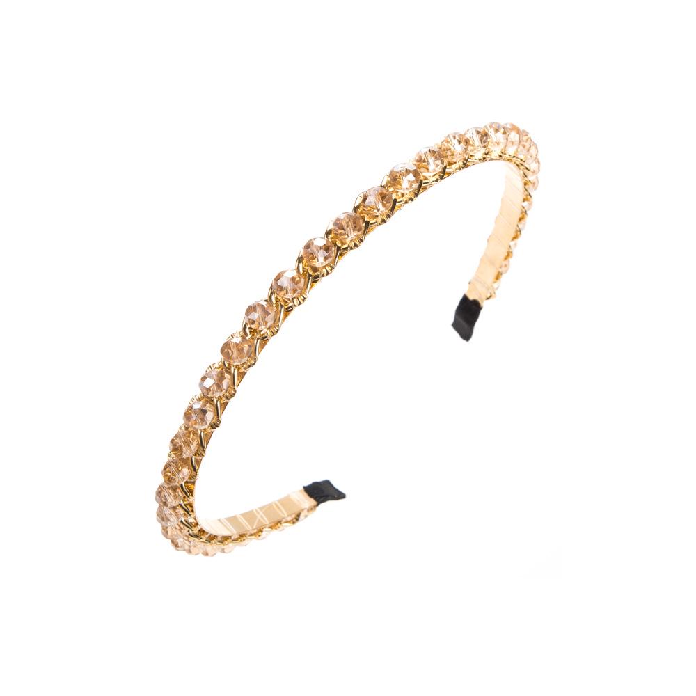 

Korean Retro Crystal Alloy Chain Braided Headband