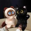 35cm Kawaii Cat Plush Toy Hand Puppet Soft Stuffed Animal Black Cat Doll Christmas Birthday Gift for Kids
