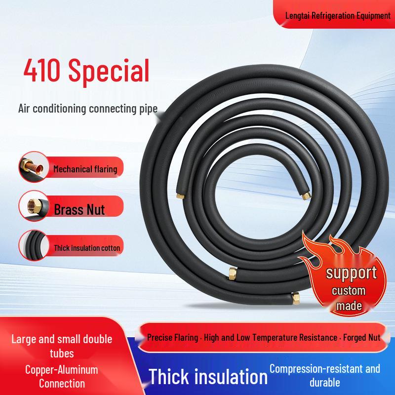 Thickened Air Conditioner Connection Pipe - Insulated Weld-Free Copper Aluminum Pipe for R410/R320 Air Conditioner Outdoor Unit (1p/2p)