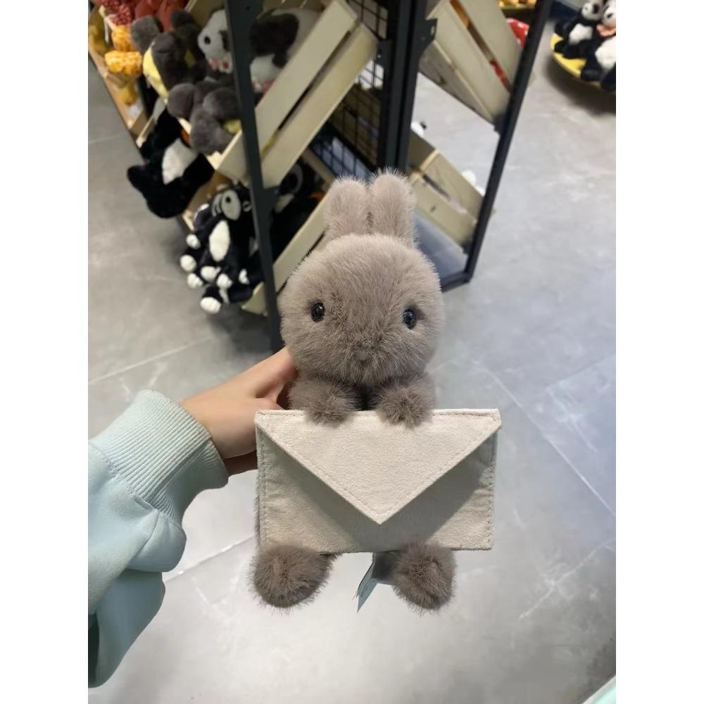 

Милая плюшевая игрушка-кукла-кролик в конверте, успокаивающая кукла-кролик, кукла для обучения за столом, подарок на день рождения для девочки 20cm