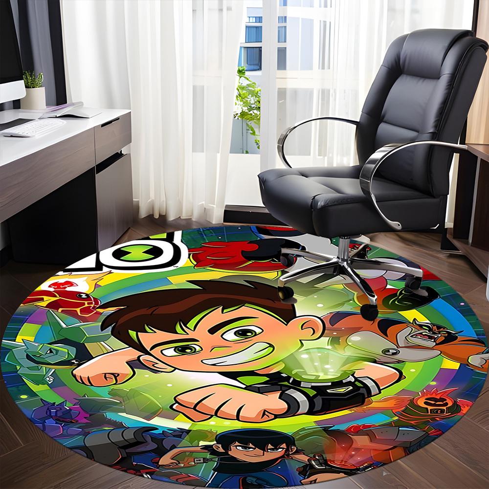1pc Ben Tennyson Aliens Ben 10 Office Round Area Rug, Under Office Chairs Bedroom Living Room Home Decor a1022293