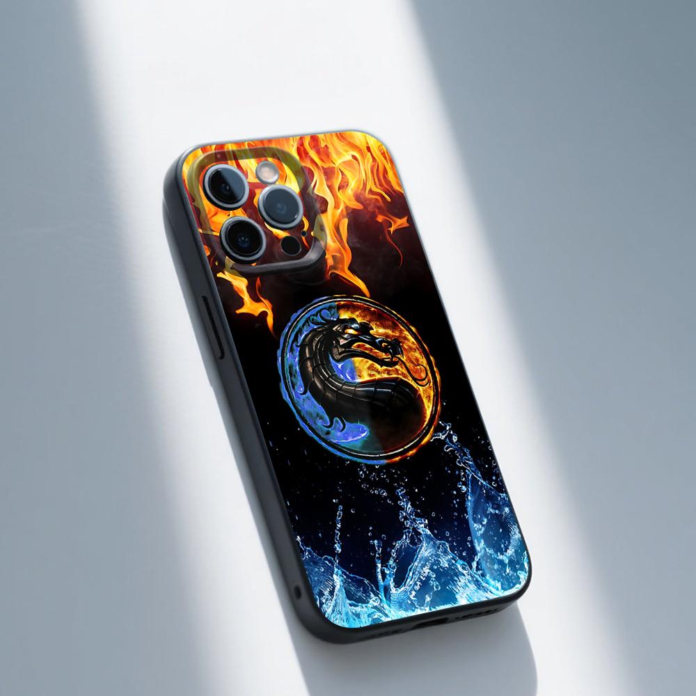 

M-Mortal K-Kombat Logo Phone Case For iPhone 16,15,14,13,12,11,Pro,Max,Plus,X,XS,SE,E,Mini,Soft Silicone Black Case iPhone15pro