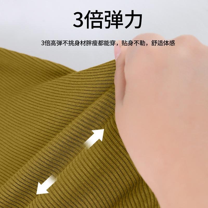 Bottom shirt women's inner summer new long-sleeved low-neck slim-fitting versatile top