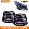 Outdoor Magnetic Bluetooth Speaker Wireless PortableTravel Stereo Speaker with RGB Color Light and Phone Holder for Ios Good Product