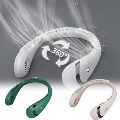 Am Hals montierter Ventilator, tragbarer, blattloser Hals-Luftkühler, wiederaufladbarer USB-Ventilator, digitale Anzeige, faltbarer Sommer-Kühlventilator