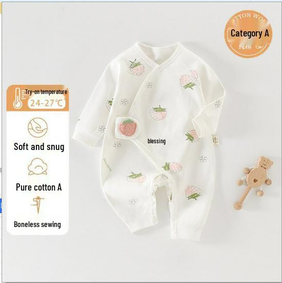 Neugeborenen Strampler aus reiner Baumwolle mit Schmetterlingsmotiv - Atmungsaktiver doppellagiger Anzug für Herbst und Frühling