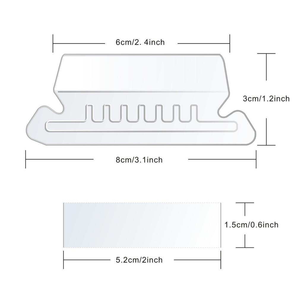 100 Pcs Hanging File Folder Tabs Transparent Label Holder Detachable File Folder Tabs Back To School Stationery Office Supplies