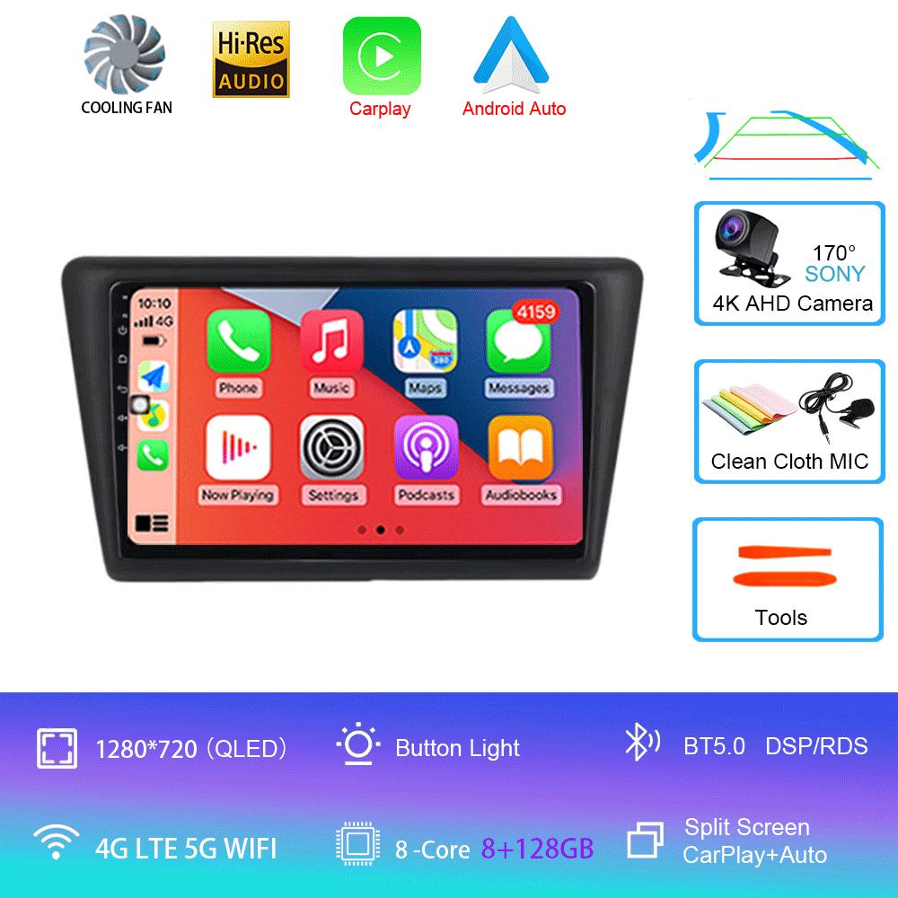 Android 14 Car Radio For Skoda Rapid 2013-2019 Multimedia Video Player Stereo GPS Navigation Wireless Carplay Android Auto WIFI