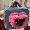 Portable Large Capacity Love Denim Cosmetic Bag Shell Storage Bag Tapi Rabbit Plaid Toiletry Bag Travel Lunch Box Bag