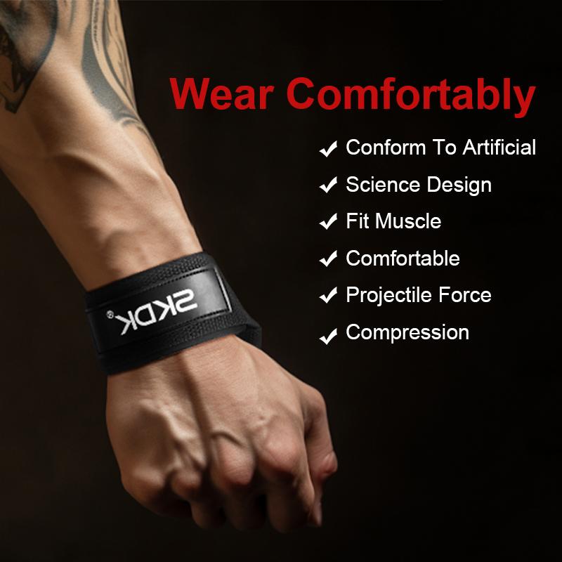 1pair Weightlifting Straps Anti-Slip Silicone Lifting Wrist Straps Strength Training Deadlifts Crossfit Hand Grips Wrist Support