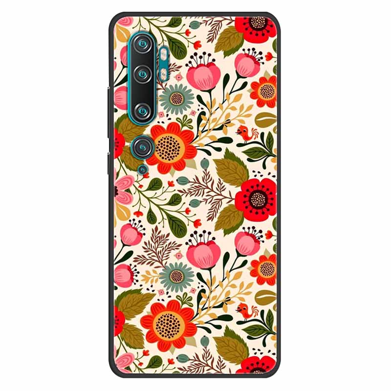 For Xiaomi Mi Note 10 Case Silicone Soft Owl Lion TPU Fashion Back Cover For Xiaomi Mi Note10 Cases Protective Printed Covers