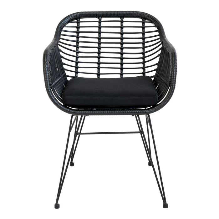 Armchairs - HOUSE NORDIC - TRIESTE - Black Polyrattan - 4 People - Outdoor Use