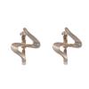 European and American style fashion high-end gold wave earrings women's niche creative design sense cold wind stud earrings