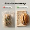 Leakproof Reusable Beeswax Coated Bread Bags Zipper Closure Fresh-Keeping Pouches for Travel Camping Food Storage