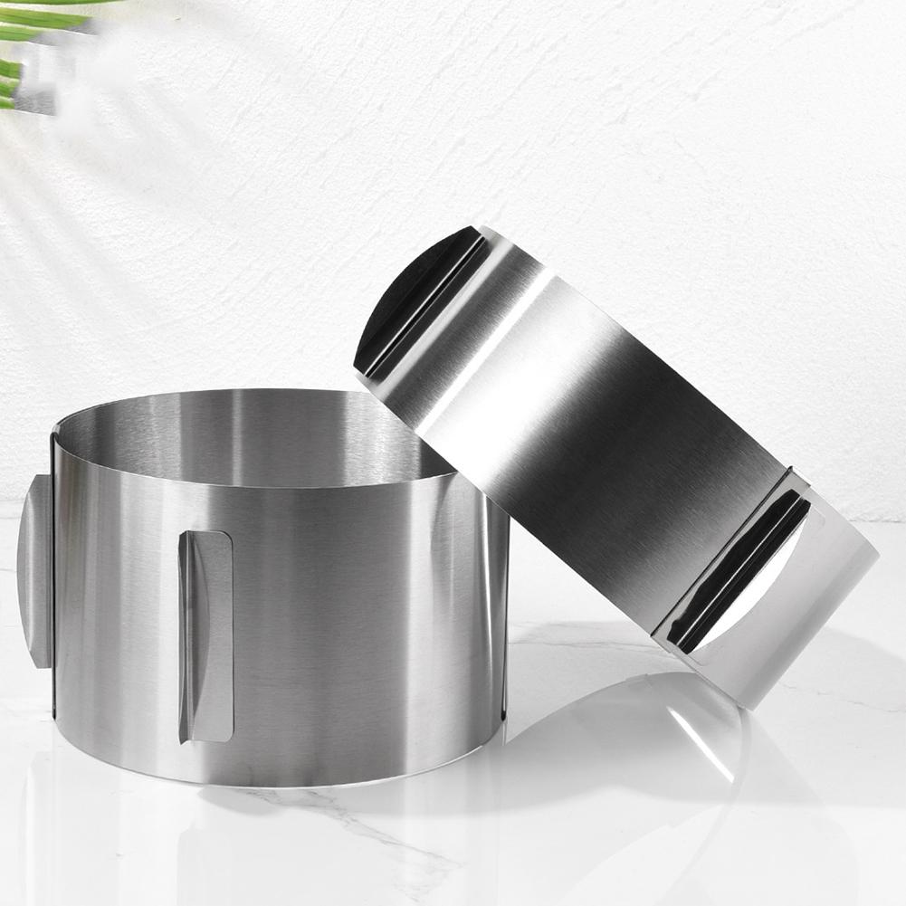 430 Stainless Steel 6-30cm Telescopic Mousse  Ring, Rustproof With Scale 6cm 8.5cm 12cm 15cm Heightened Baking Cake Ring For Families Baking Rooms