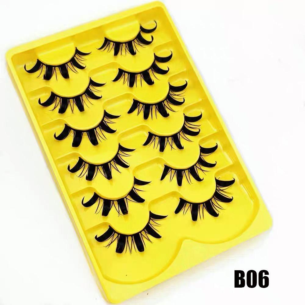 6 Pairs Dramatic 3D Faux Mink Eyelashes Wispy Fluffy Thai Eyelashes False Eyelashes Extension