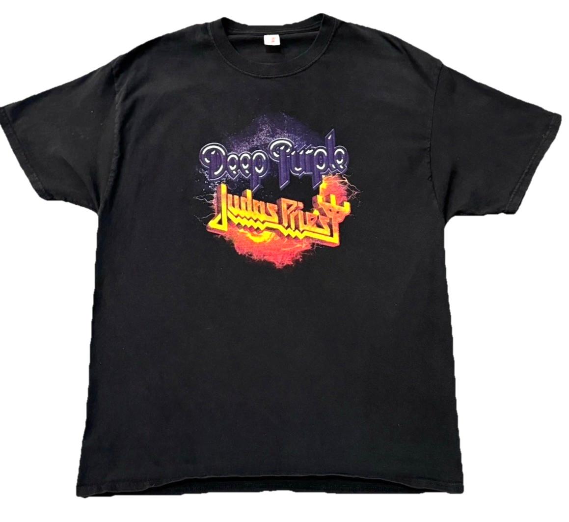 Deep Purple Judas Priest 2018 Tour T Shirt Black Mens Large Rock Band Tee XL