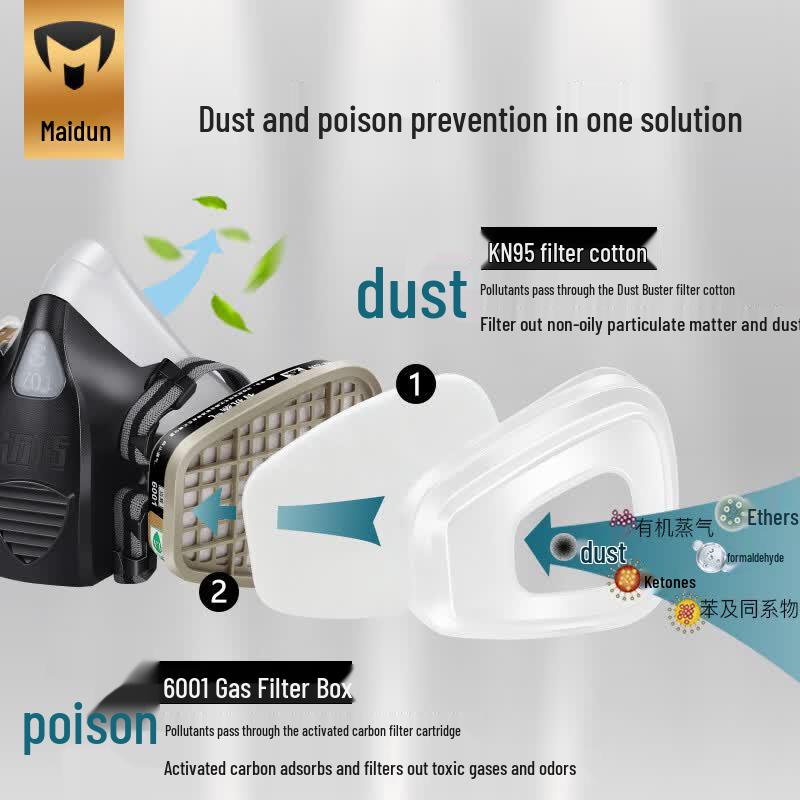 Maidun Half-Face Respirator Mask 7-Piece Set