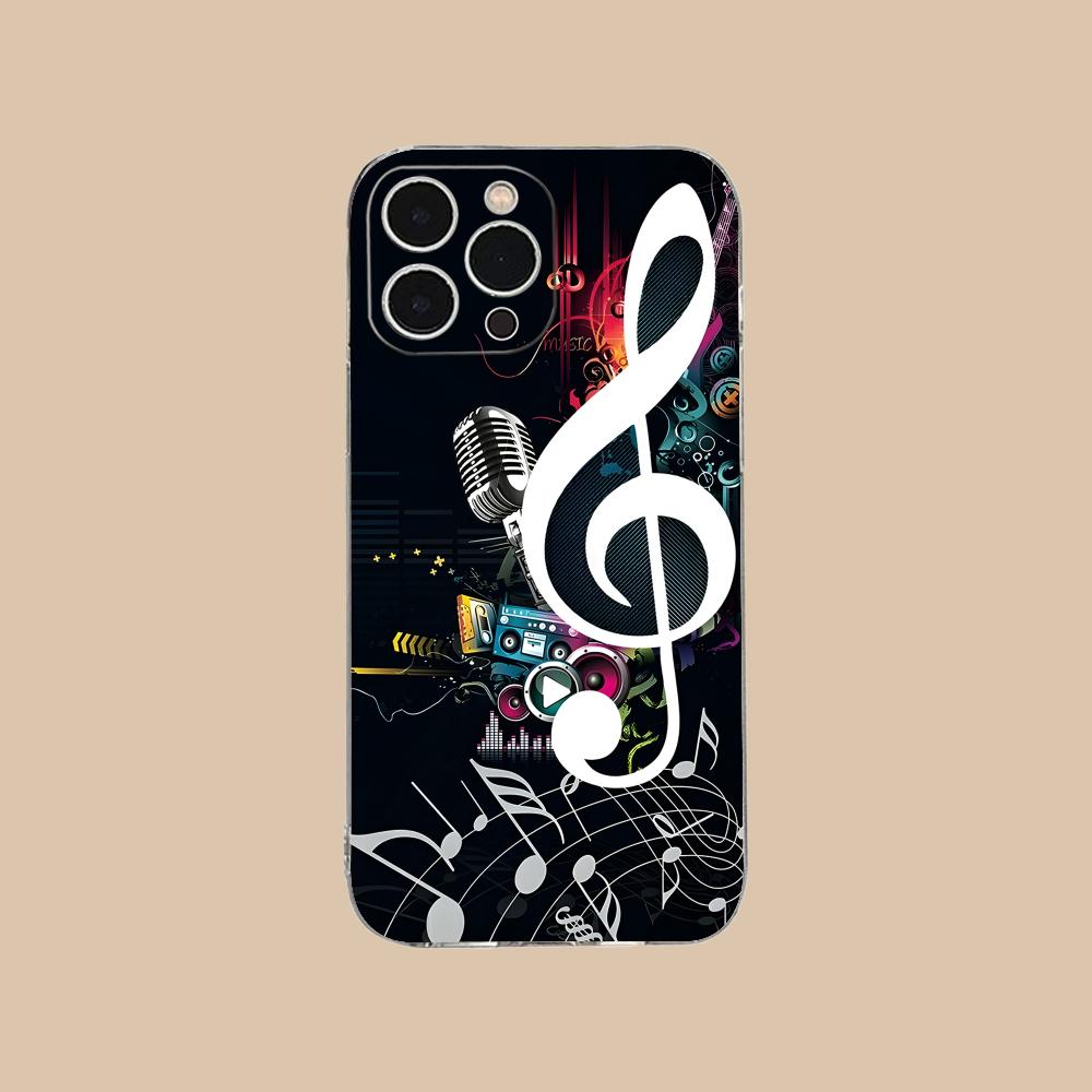 

Musical Note Staff Mobile Phone Case for iPhone 17 16 15 14 13 12 11 X XR XS Air Pro Max Plus Mini Clear Colorful Cover Luxury iPhone17