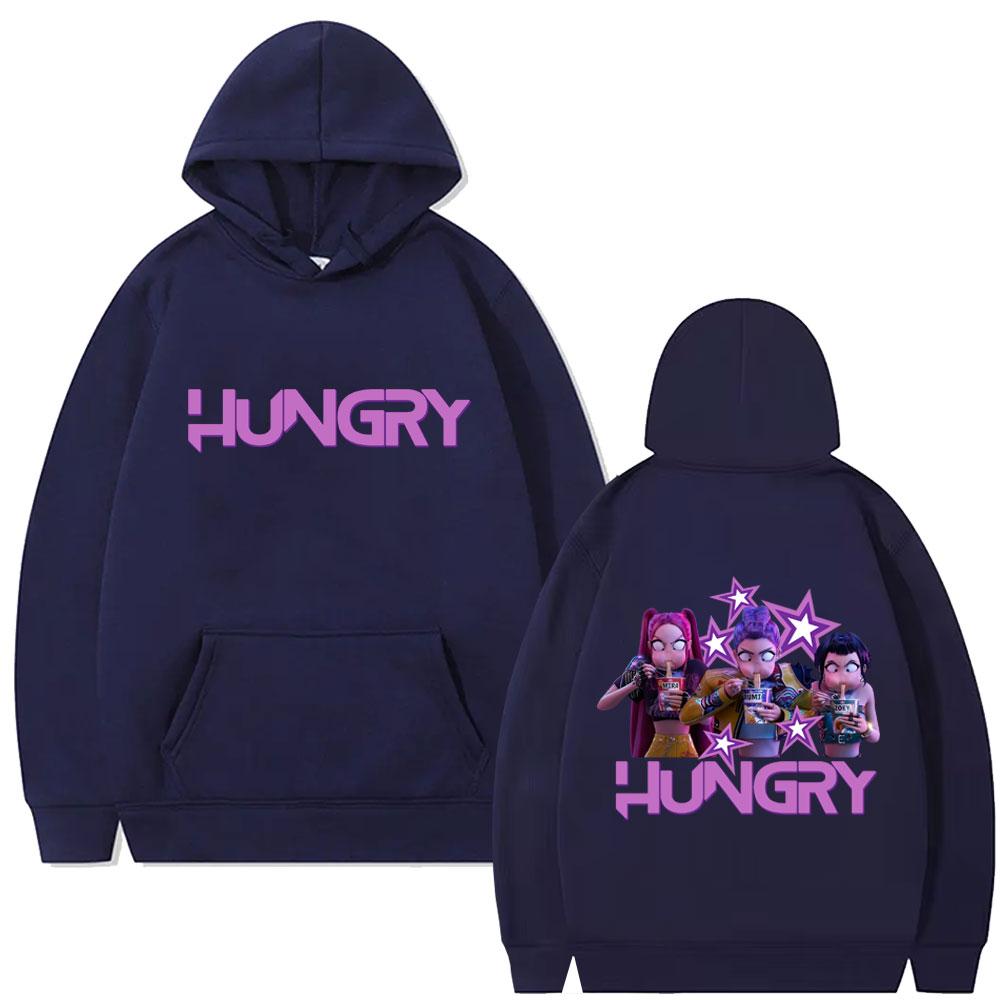 Kpop Demon Hunters Hoodie Cute Funny Rumi Mira Zoey Eat Ramen Pullover Hoodies Men Women Vintage Fashion Trend Tracksuit