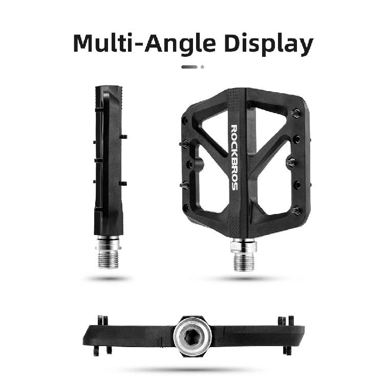 ROCKBROS Bike Pedals Nylon DU Bearing Ultra-light Mountain Non-Slip Bicycle Pedals Big Foot Road MTB Pedals Cycling Accessories