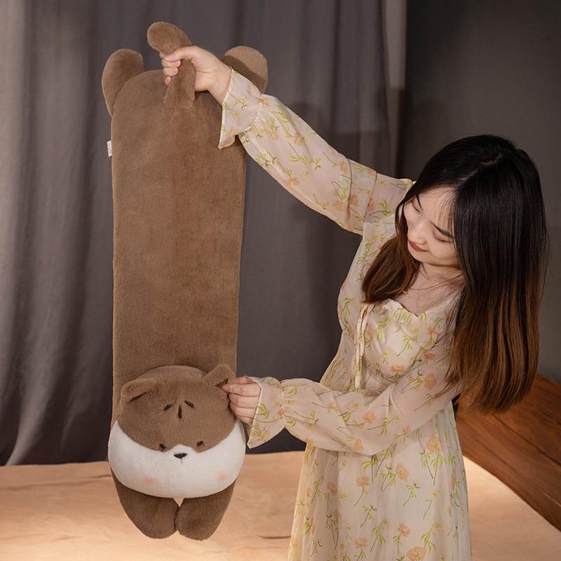 Soft Plush Long Animal Hugging Pillow Perfect For Bedtime Snuggles And Playtime