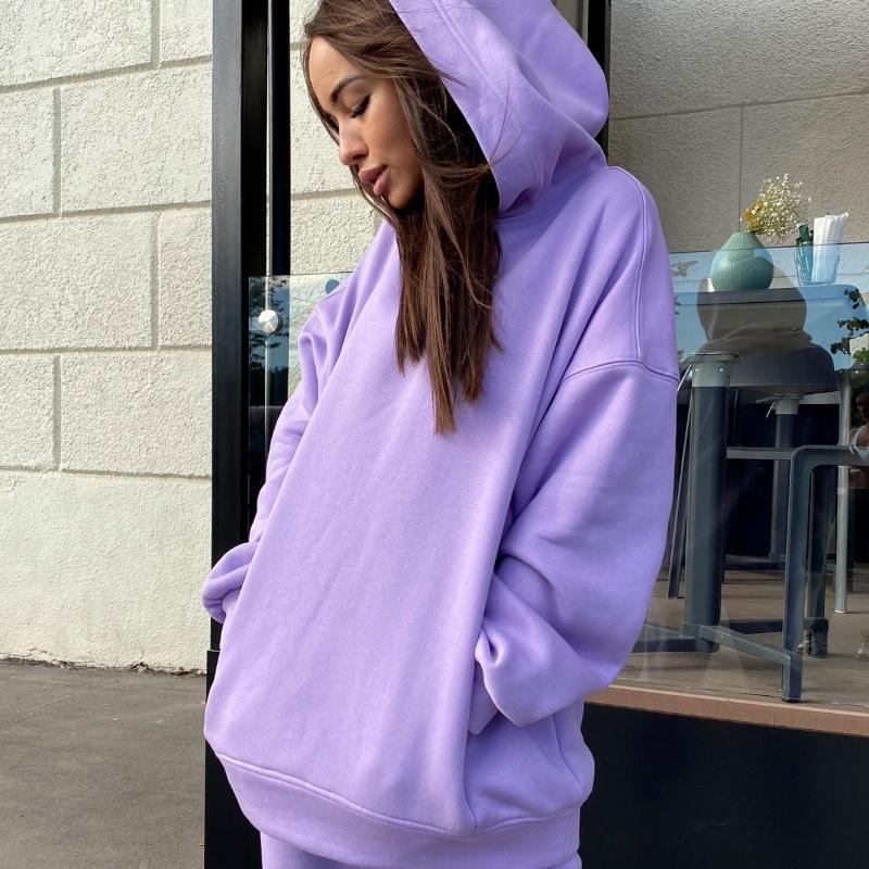 

Tooxika Женский повседневный комплект из двух частей с утолщенными брюками с капюшоном и длинными рукавами S